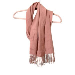 PURE CASHMERE Pink Fringe‎ Scarf One Size